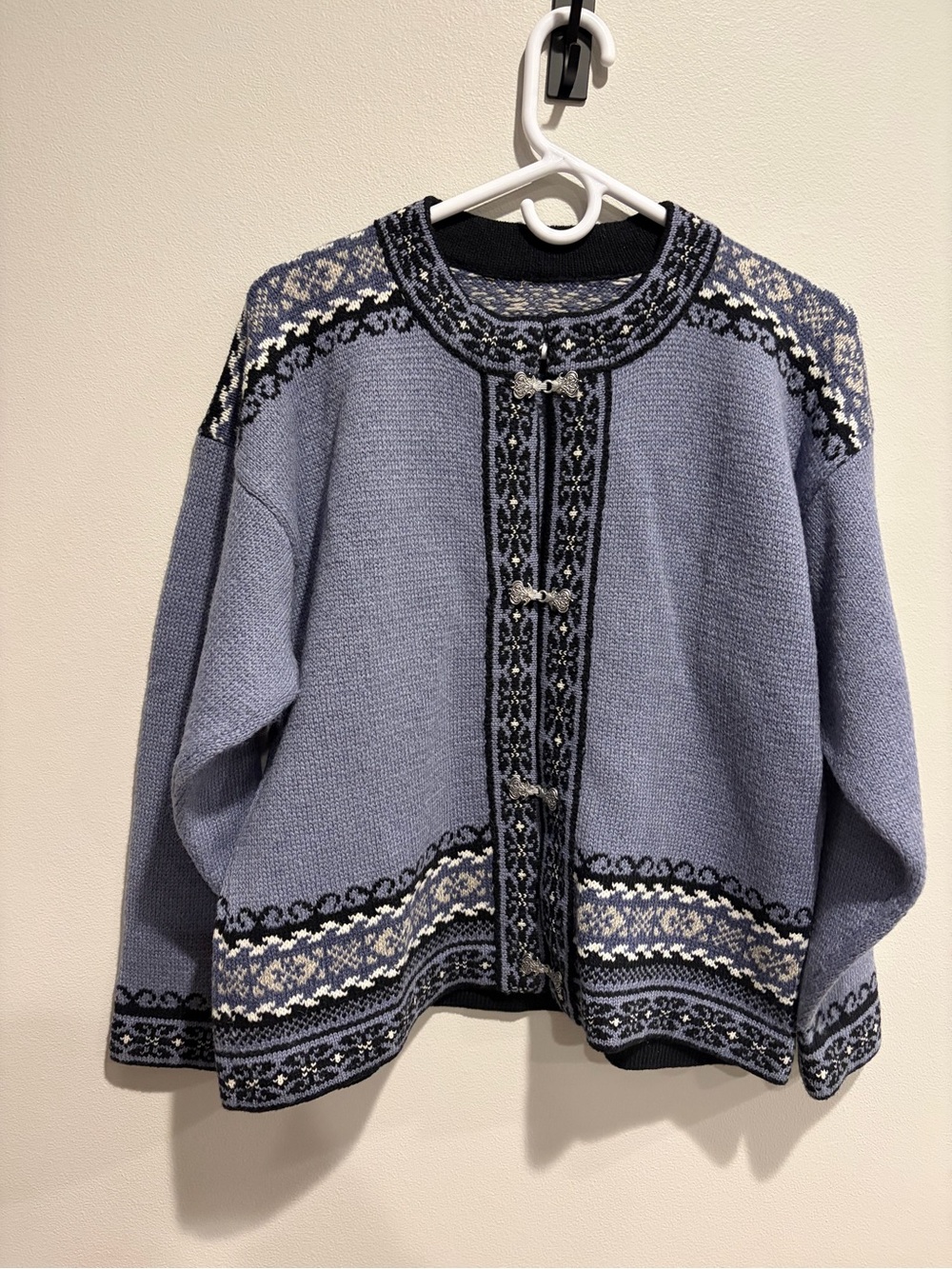 vintage Norwegian wool cardigan sweater